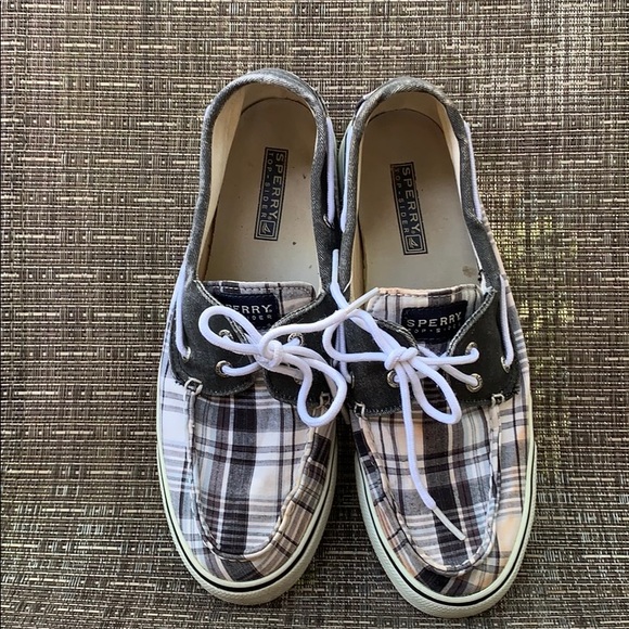 Sperry Topsiders women’s plaid boat shoes - Picture 1 of 8